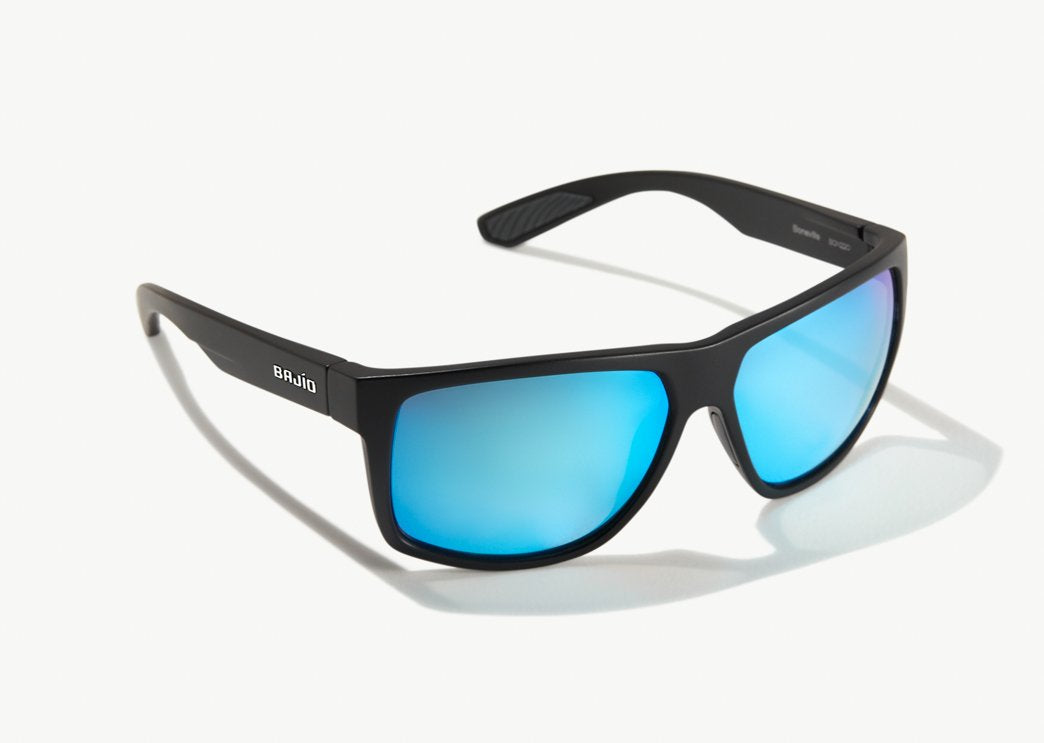 Bajio Boneville Sunglasses Black Matte / Blue Plastic